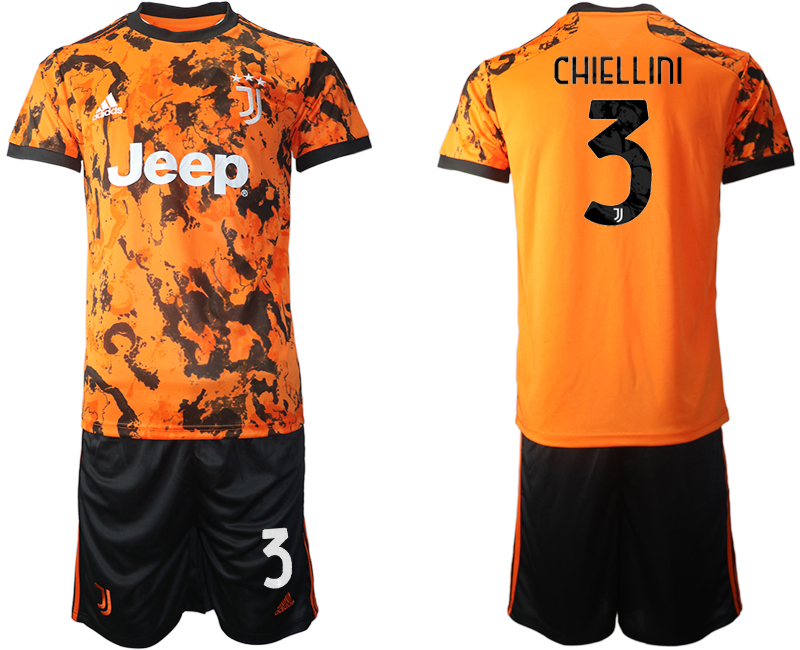 Men 2020-2021 club Juventus Second away #3 orange Soccer Jerseys->juventus jersey->Soccer Club Jersey